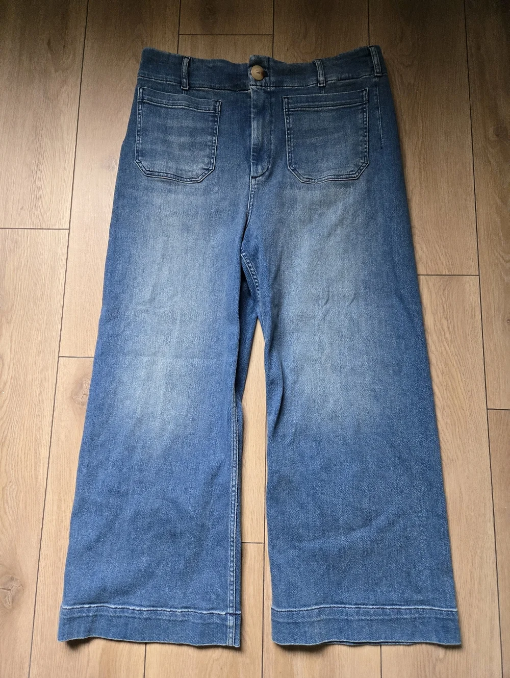 Anthropologie Maeve The Colette Crop High-Rise Wide-Leg Jeans Size 33 - Picture 3 of 10